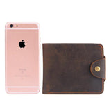 Men's Cowhide Oil Wax Leather Wallet Vintage Business Man Purse