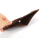 Men's Cowhide Oil Wax Leather Wallet Vintage Business Man Purse
