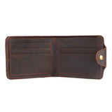 Men's Cowhide Oil Wax Leather Wallet Vintage Business Man Purse
