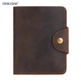 Men's Cowhide Oil Wax Leather Wallet Vintage Business Man Purse