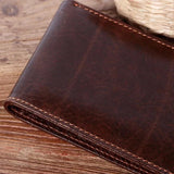 Retro Casual Men's Leather Wallet Oil Wax Skin US Clip Card Purse