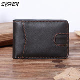 Retro Casual Men's Leather Wallet Oil Wax Skin US Clip Card Purse