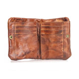 Soft Cowhide Bifold Wallet with Zipper Gift for Dad's Christmas