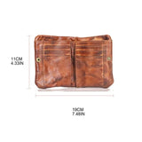 Soft Cowhide Bifold Wallet with Zipper Gift for Dad's Christmas