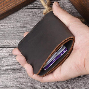 Cow Leather Men Wallets Retro Wallet for Men Short Money Case