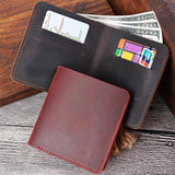 Cow Leather Men Wallets Retro Wallet for Men Short Money Case