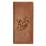 Crazy Horse pattern Brown Leather Men's Wallet Long with Short