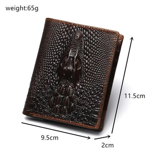Crocodile Leather Wallet for Men, 3D Design, High Quality