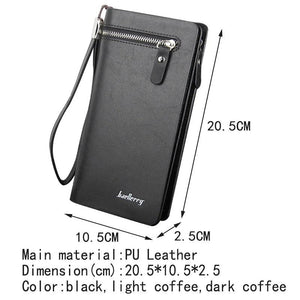 Men's Long Wallet PU Leather Purses Zipper Handbags WBL63