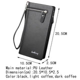 Men's Long Wallet PU Leather Purses Zipper Handbags WBL63