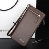 Men's Long Wallet PU Leather Purses Zipper Handbags WBL63