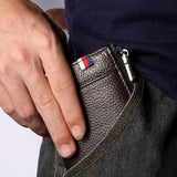 Leather Men Wallet High Mini Small Zipper Wallet RFID Male Purse