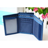 Men's Canvas Student Wallet Zipper 3 Fold Purse 4 Colors X102