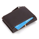 RFID Vintage Leather Wallet Short Man Purse