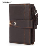 RFID Vintage Leather Wallet Short Man Purse