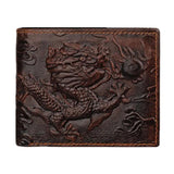 Chinese Dragon Pattern Leather Men's Wallets High Quality Purse
