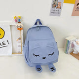 Embroidery Cat Backpacks for Kids Travel Shoulder Bag Girls Boys School Bag
