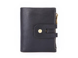 RFID Men's Leather Wallet Double Zipper Vintage Handbag
