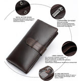 Men Long Wallet Leather Purse Handbags Business Clutch Coins 6018