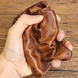 Soft Cowhide Bifold Purse with Zipper for Father's Christmas Gift