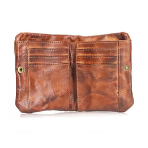 Soft Cowhide Bifold Purse with Zipper for Father's Christmas Gift