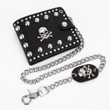 Hot Men Rivet Short Money Clips Male Punk Skull Clutch Wallet