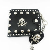 Hot Men Rivet Short Money Clips Male Punk Skull Clutch Wallet