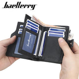 Baelerry Men Wallet PU Leather High Purse Money Clip Teens Gift