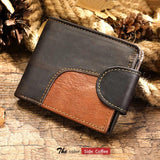 Vintage Leather Patchwork Men Wallet with Multi-card Slots