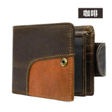 Vintage Leather Patchwork Men Wallet with Multi-card Slots