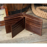 Vintage Style Men's Leather Wallet with Zipper Coin Purse