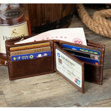 Vintage Style Men's Leather Wallet with Zipper Coin Purse