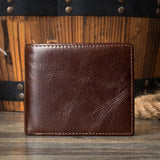 Vintage Style Men's Leather Wallet with Zipper Coin Purse