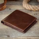 Vintage Style Men's Leather Wallet with Zipper Coin Purse