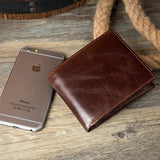 Vintage Style Men's Leather Wallet with Zipper Coin Purse
