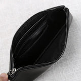 Men's Leather Zipper Wallet, Cowhide Handbag