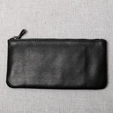 Men's Leather Zipper Wallet, Cowhide Handbag