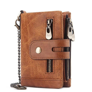Cow Leather Short Wallet Men Hasp Purse Clutch Wallets