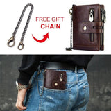 Cow Leather Short Wallet Men Hasp Purse Clutch Wallets