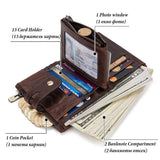 Cow Leather Short Wallet Men Hasp Purse Clutch Wallets