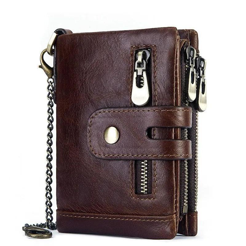 Cow Leather Short Wallet Men Hasp Purse Clutch Wallets