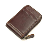 Men Ultra Slim Wallet RFID Blocking Small Money Clip Crazy Horse Leather Purse