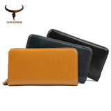 Cowhide Long Wallet Unisex Vintage Wallets