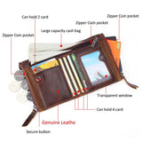 Real Cow Leather Men Wallets Trifold Short Purse Small Slim