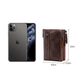 Real Cow Leather Men Wallets Trifold Short Purse Small Slim