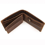 RFID Blocking Wallet Bifold Vintage Oil Waxing Leather Carteira Masculina