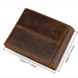 RFID Blocking Wallet Bifold Vintage Oil Waxing Leather Carteira Masculina