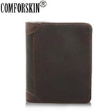 Cowhide Leather Men Wallet Vintage Folio European American Style