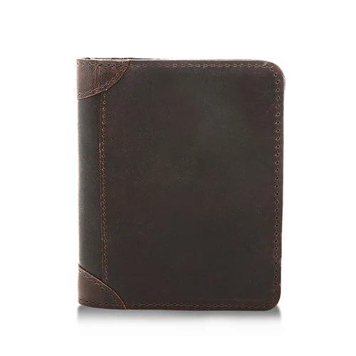 Cowhide Leather Men Wallet Vintage Folio European American Style