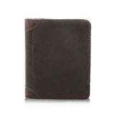 Cowhide Leather Men Wallet Vintage Folio European American Style